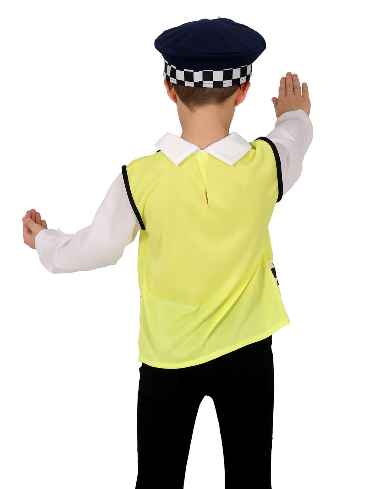 Vue de dos du set de policier anglais