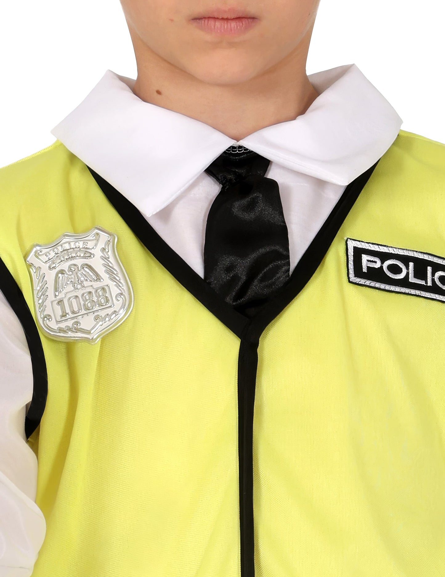 Détail du col et de l'insigne du set de policier anglais