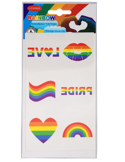 Set de tatouages arc-en-ciel pour adulte multicolore