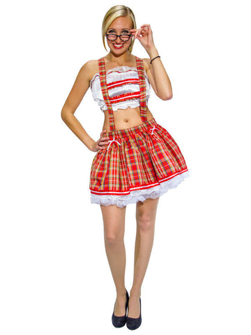 Szexi iskoláslány jelmez piros-fehér 