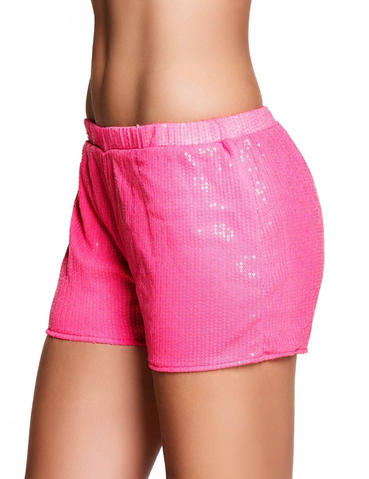 Rövid, flitteres női neonrózsaszín short