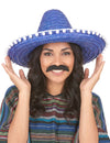 Kék sombrero felnőtt pompom határral