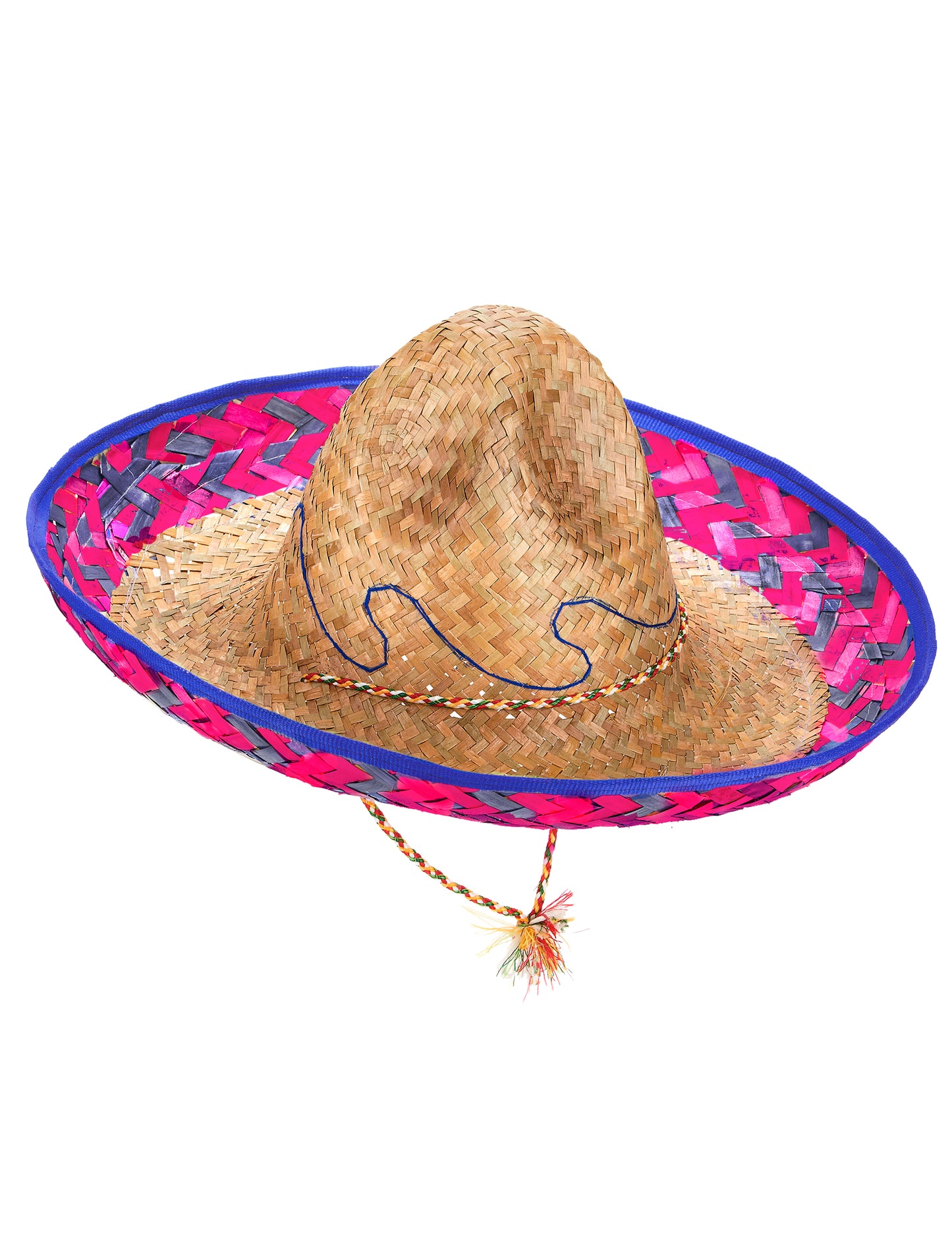 Mexikói sombrero rózsaszín és felnőtt kék szegély
