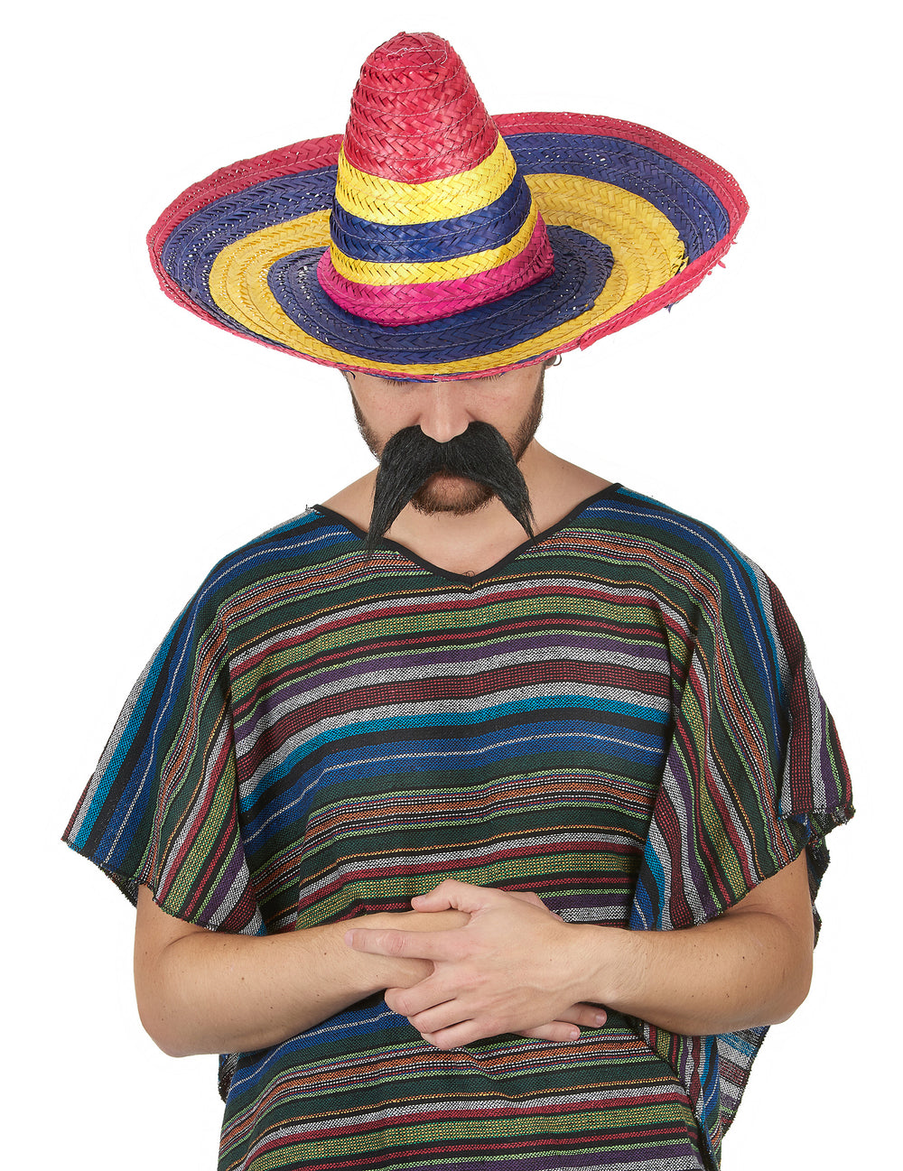 Sombrero multicolore pour adulte rose jaune et bleu