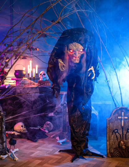 Hunchbacked Witch - Animált, hang, fényes 160 cm