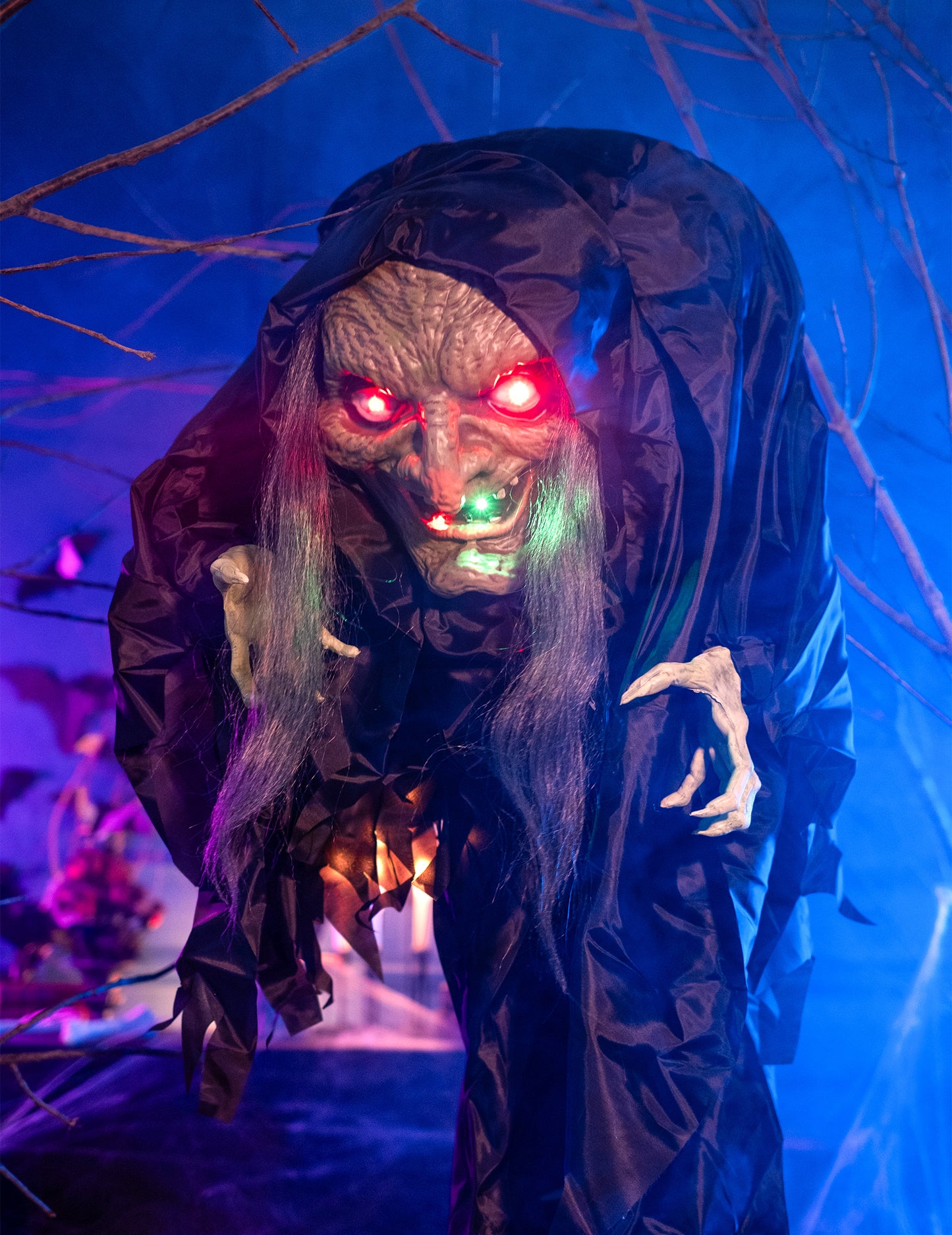 Hunchbacked Witch - Animált, hang, fényes 160 cm