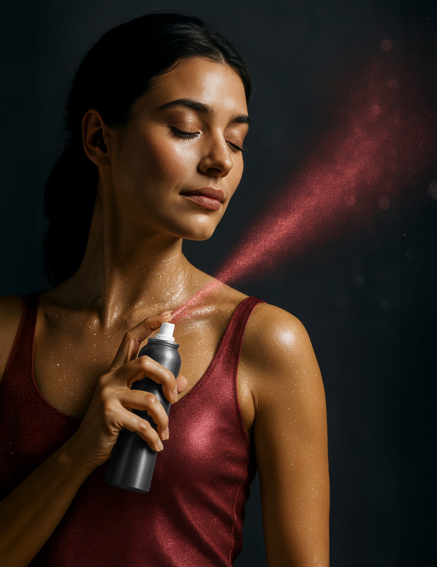 Piros test csillogó spray 75 ml