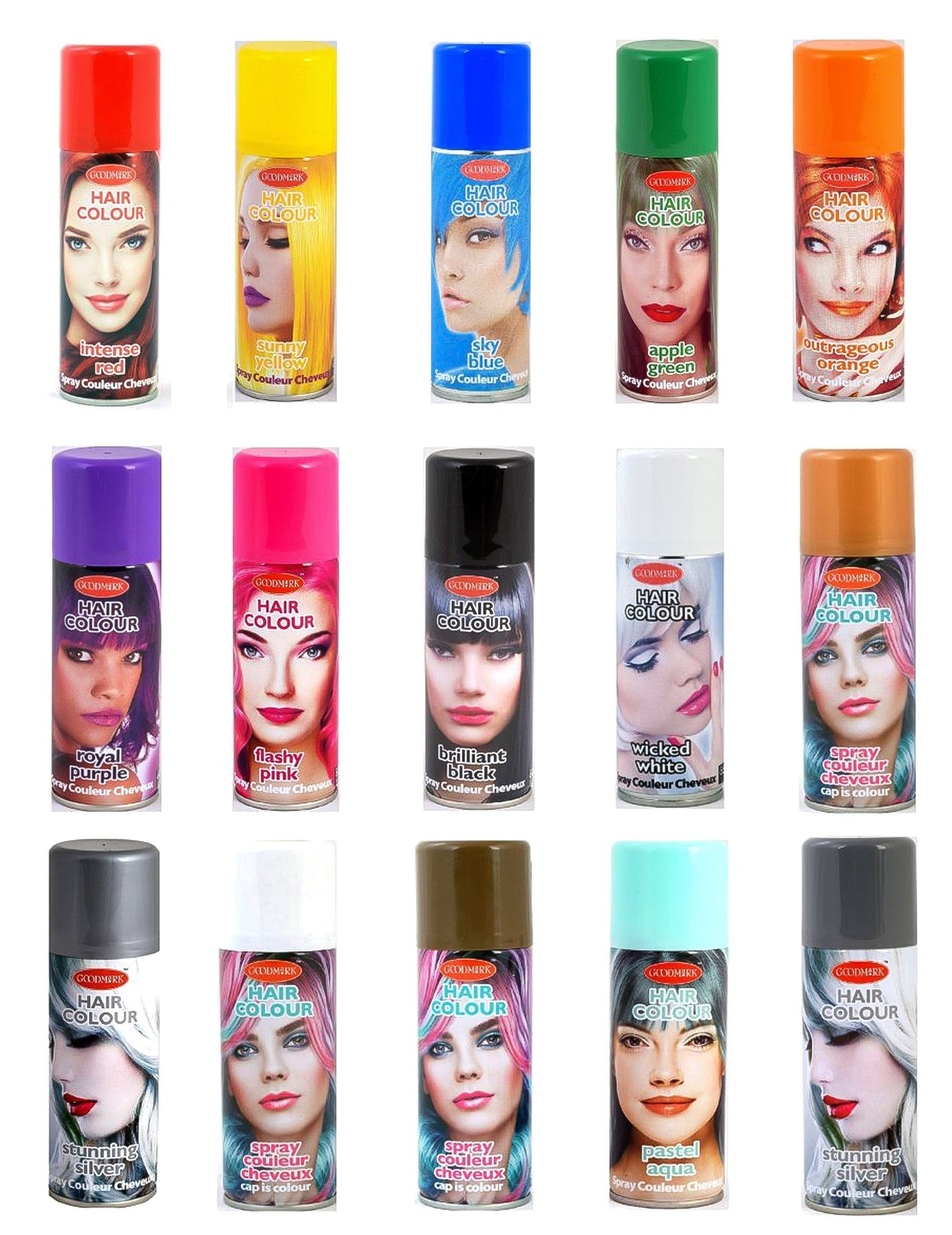 125 ml színes spray a színes hajhoz