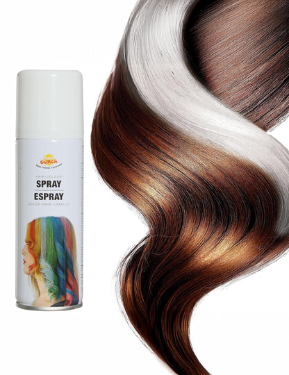 A fehér szín megjelenésének részletezése a hajspray egy tincsén