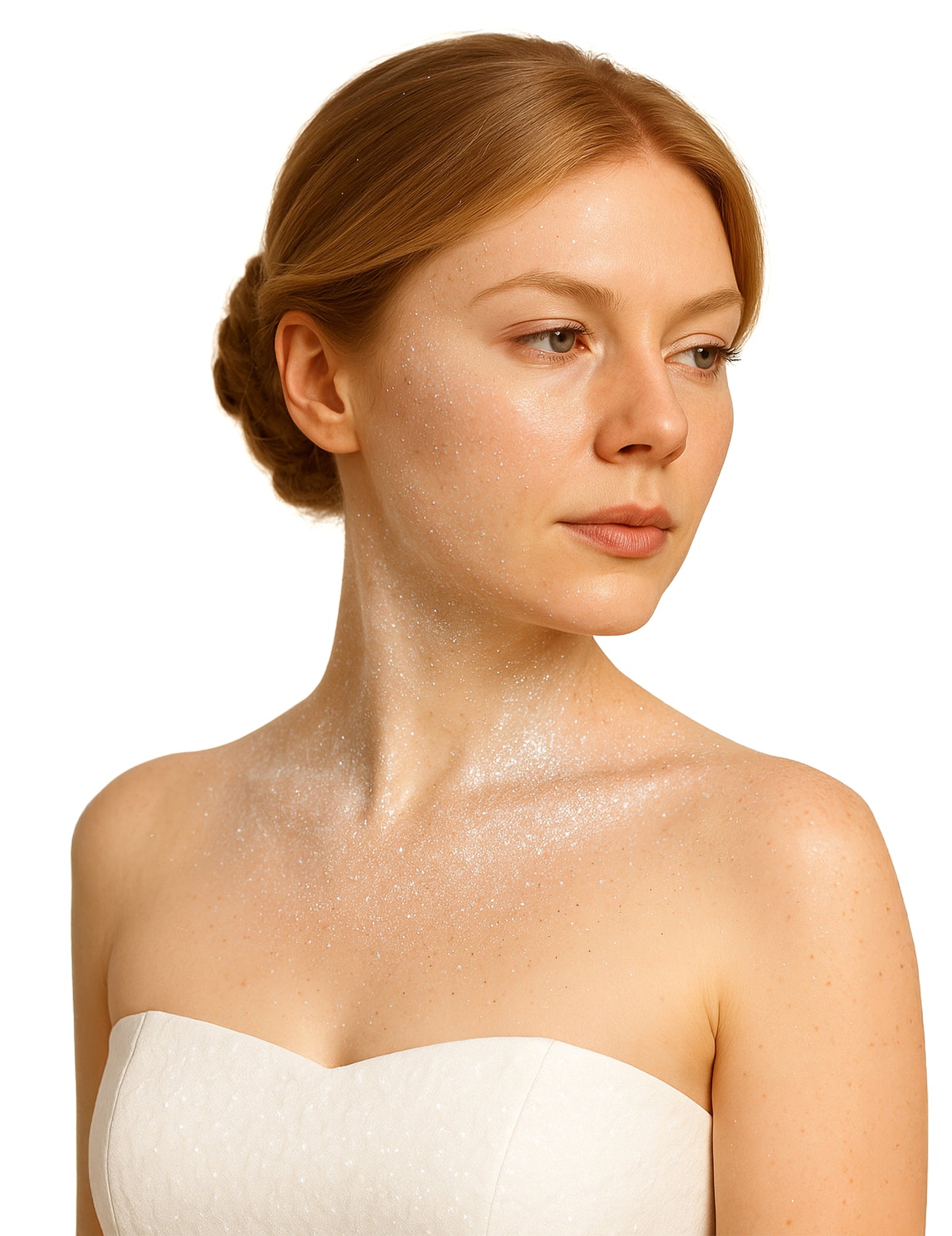 Spray pour le corps à paillettes pour adulte blanc