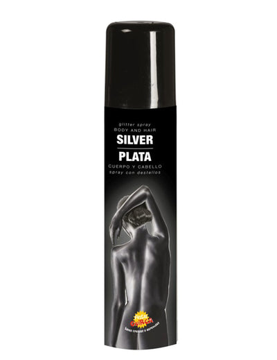 Spray pour le corps à paillettes argent