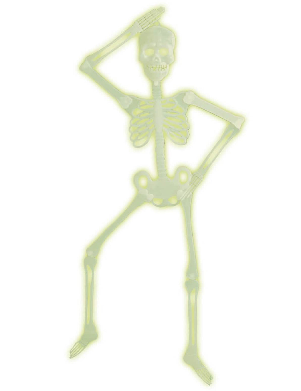 Halloween világító zöld mozgatható csontváz