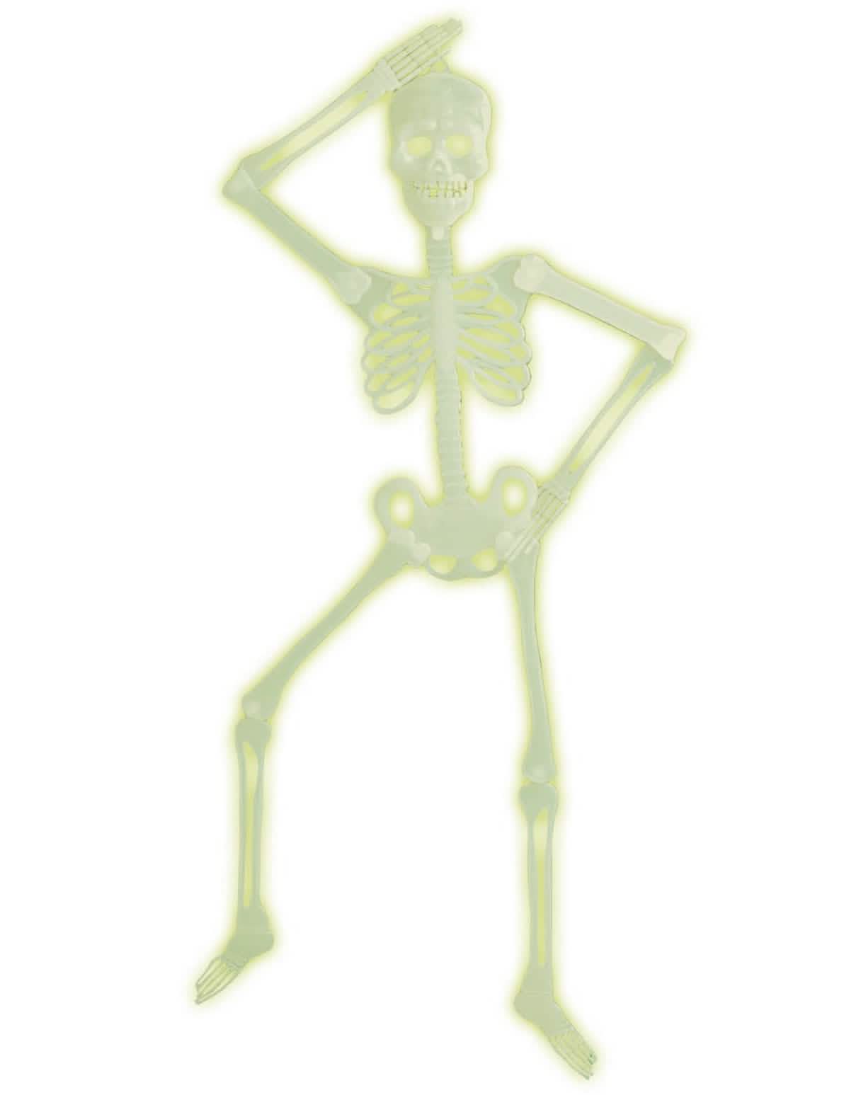 Halloween világító zöld mozgatható csontváz