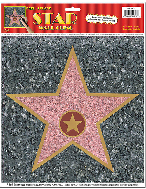 Décoration murale étoile Walk of Fame pour fête rose et dorée personnalisable