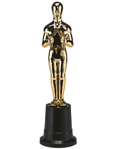 Statuette récompense cinéma dorée avec étoile et socle noir