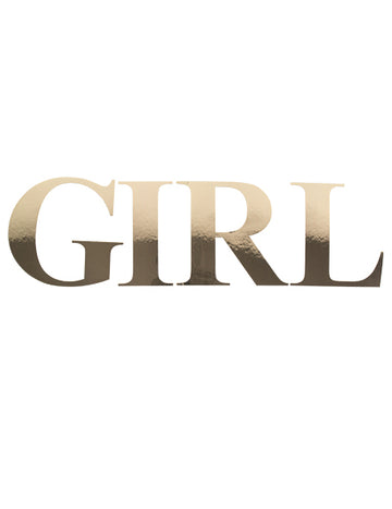 Lányos matricák arany betűkkel, 15 cm fémes
