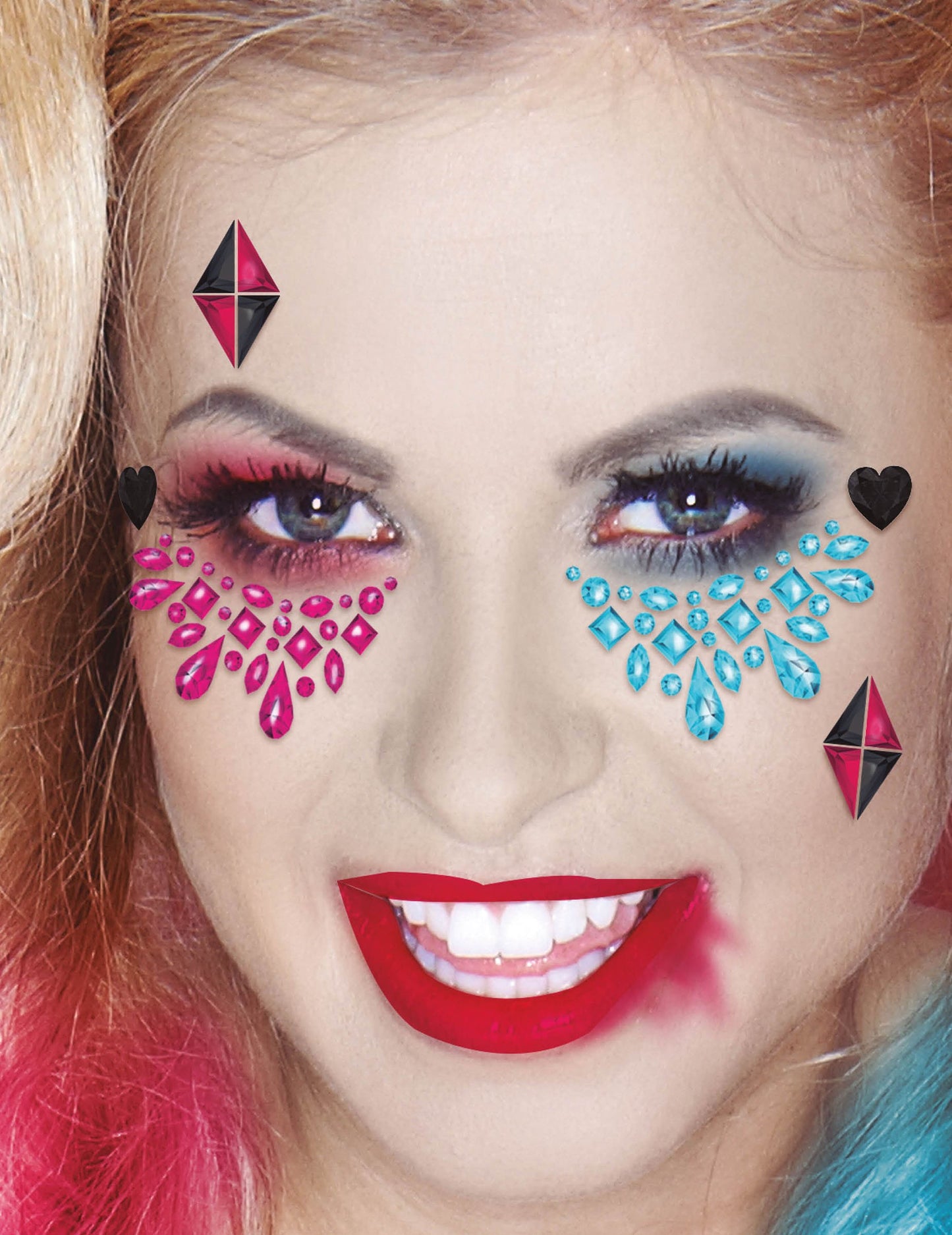 Strasszos ragasztók az arc veszélyes lány számára