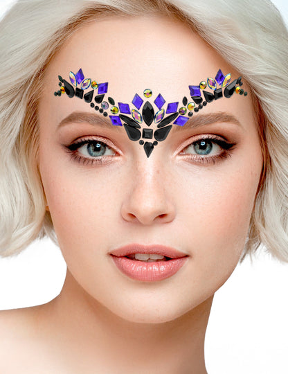 Strass adhésifs reine maléfique pour femme noir et violet