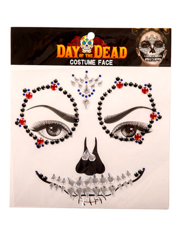 Strasszos Los Muertos felnőttek számára DIA Face