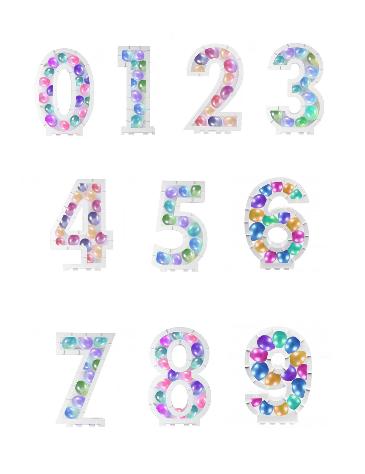 Fehér számszerkezet lufikhoz 64 cm megtöltendő kartondoboz