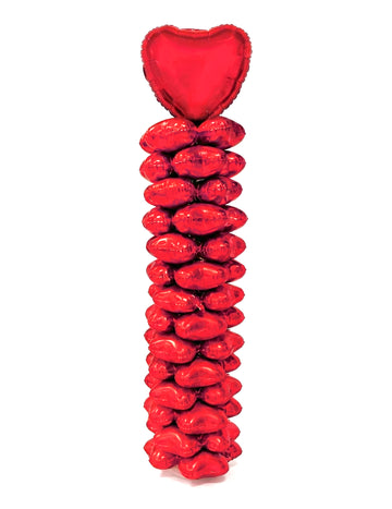 Valentin napi szív alakú fólia lufi oszlopkészlet 160 db cm