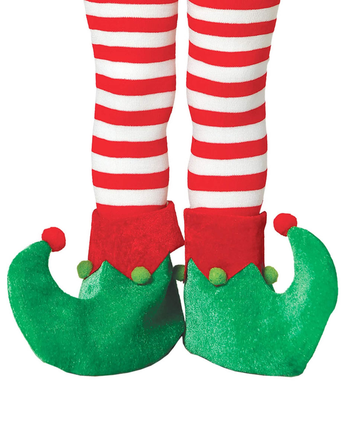 karácsonyi manó cipőhuzatok gyermekeknek, zöldek és pirosak csengőkkel