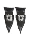 Sur-chaussures sorcière Halloween pour adulte noires avec boucles argentées