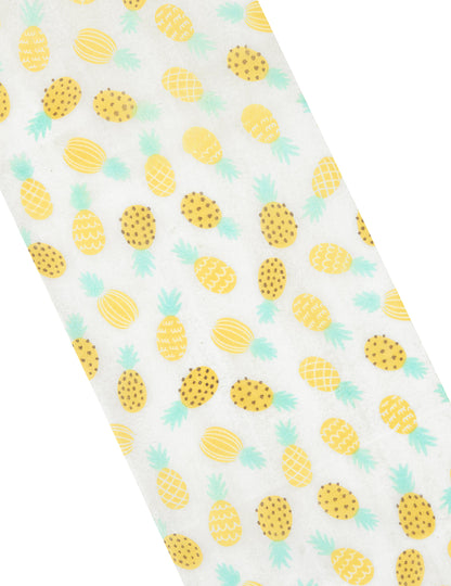 Nem szőtt asztali futó fehér és sárga ananász mintával, 15 cm 5 méter