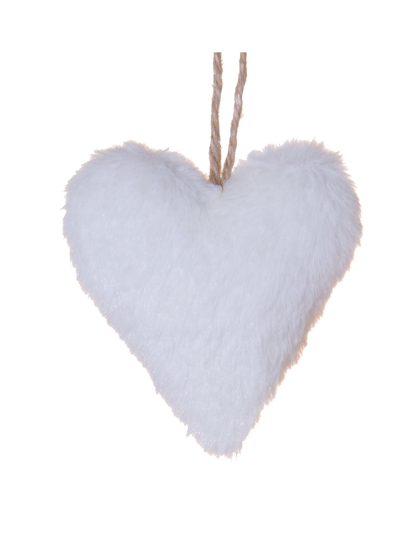 Fehér szőrös szív alakú függőlámpa 12 cm sarki dekoráció
