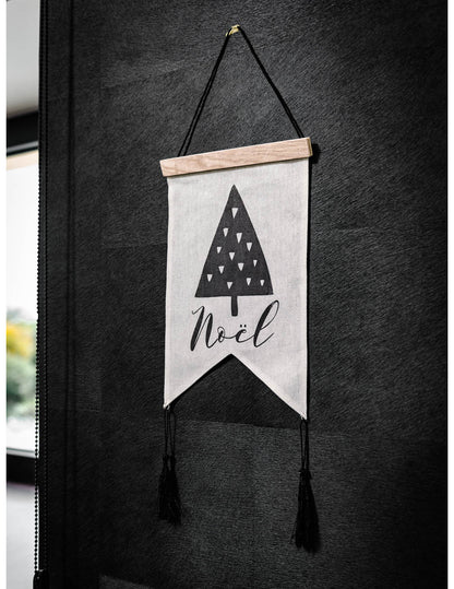 Grafikus karácsonyi vászon fali dekoráció 37 x 40 cm felakasztani