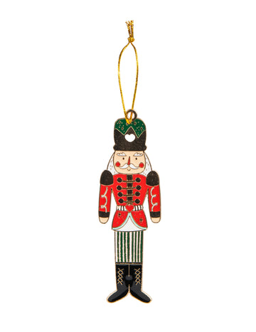 Karácsonyi diótörő fém függődísz 10 x 3 cm hagyományos katona