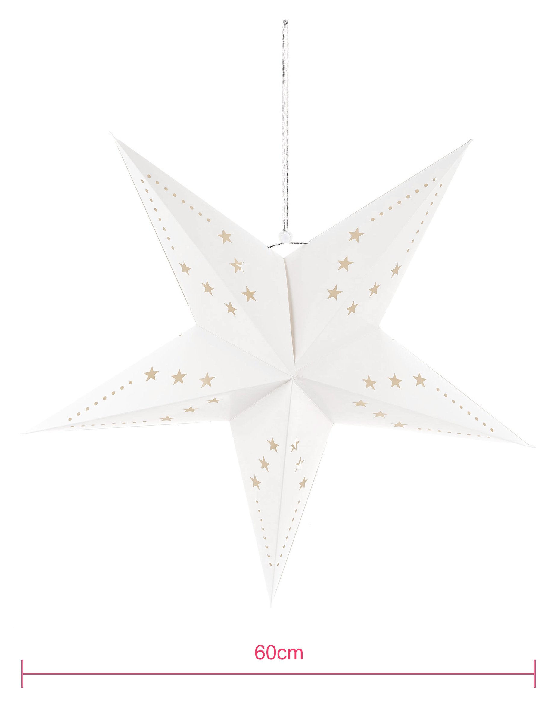 Vue de face de la suspension étoile pour décoration