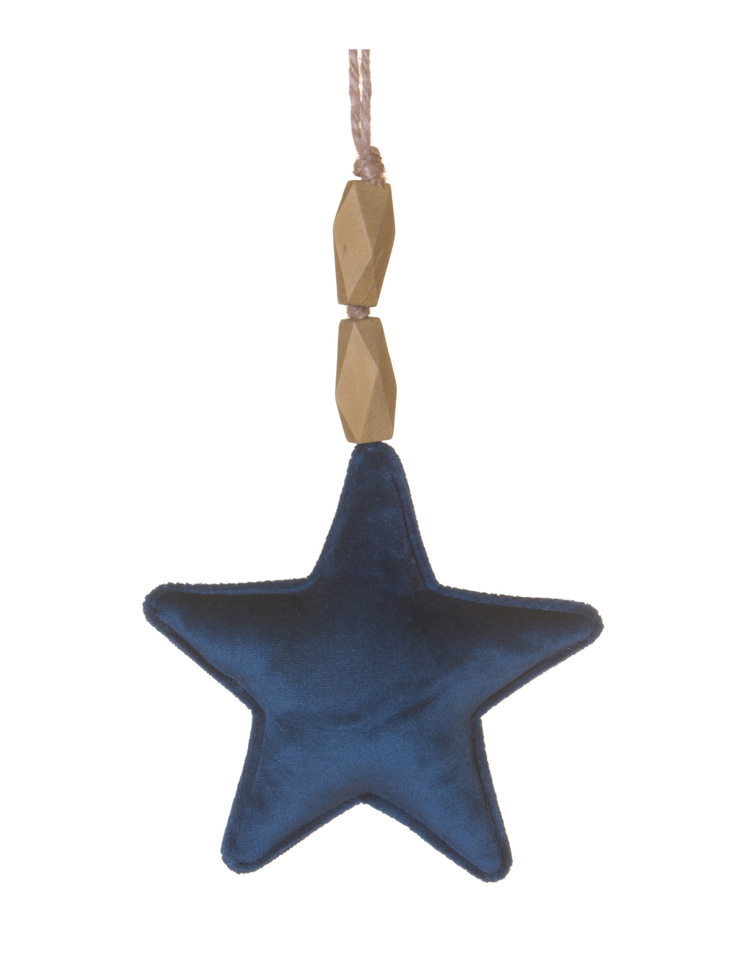 Tengerészkék bársony csillag függődísz 15 cm 