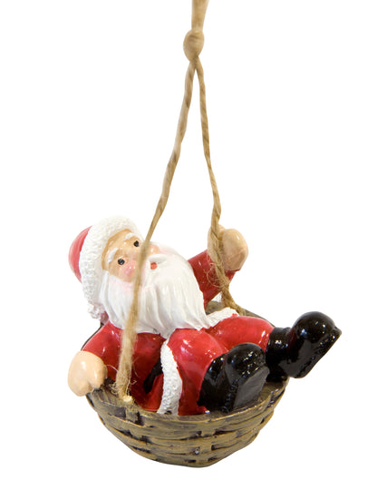 A Mikulás a gyantás kosarában lóg, 6 x 4 x 4 cm fenyőfára