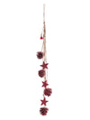 Suspension pomme de pin et étoiles à paillettes rouges