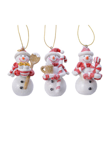 Hóember függődísz 8 cm véletlenszerű modell 