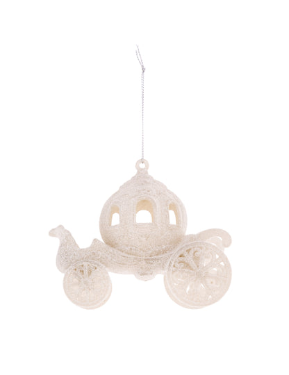 Tündér hintós karácsonyfadísz 11 cm ezüst csillogással