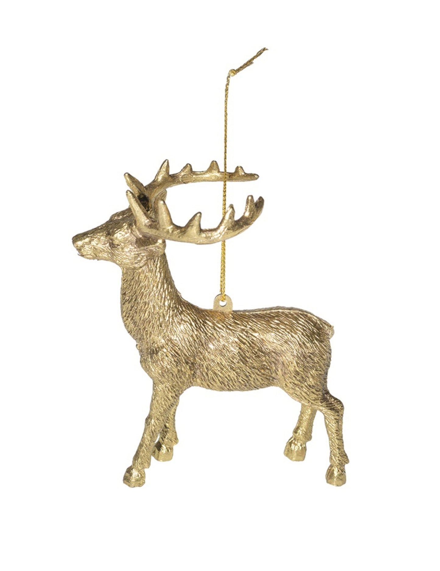 Arany szarvas karácsonyfadísz 13 cm elegáns dekoráció