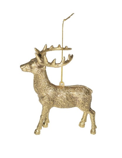 Arany szarvas karácsonyfadísz 13 cm elegáns dekoráció