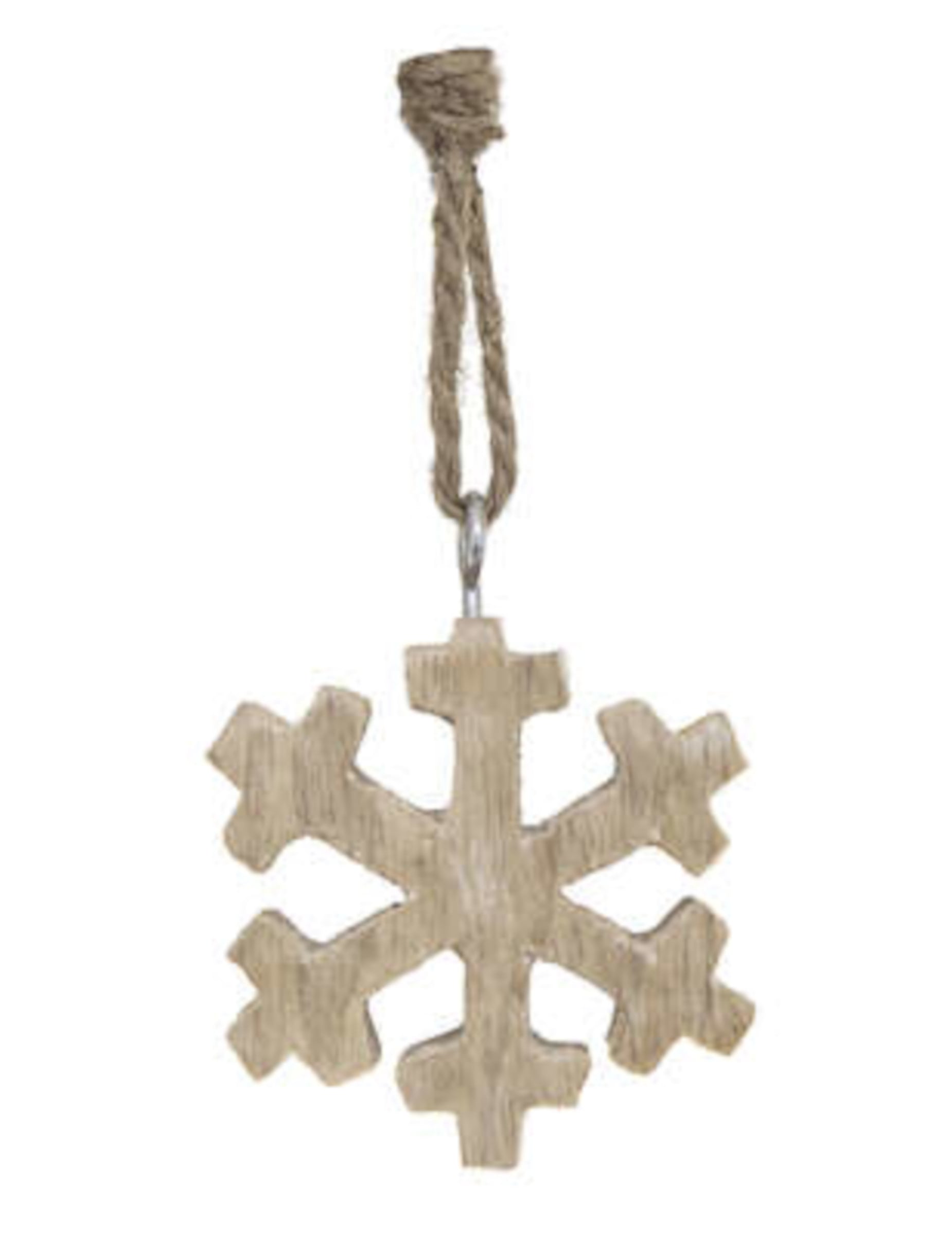 Suspension pour sapin flocon en bois aspect naturel