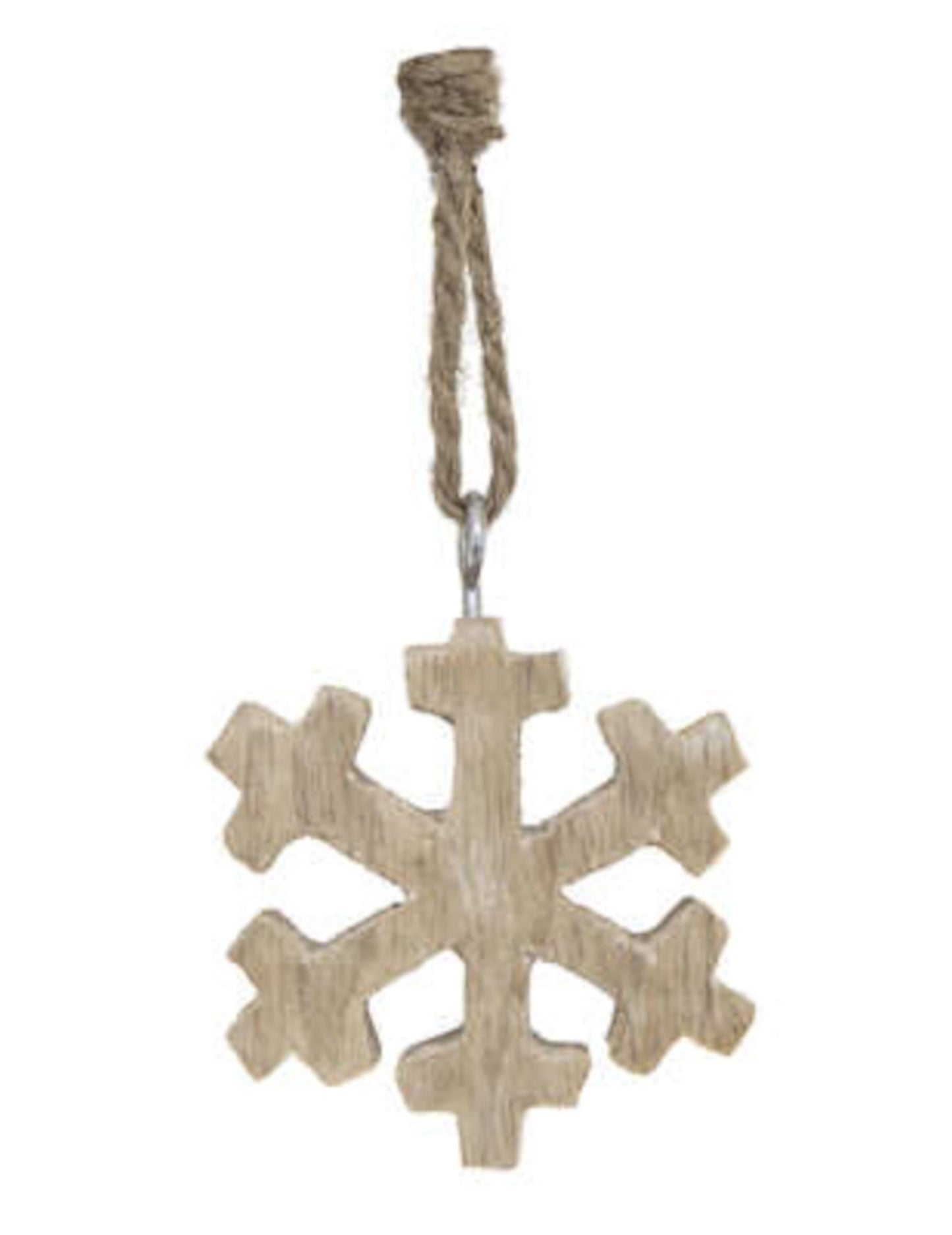 Fa hópehely karácsonyfadísz 5 cm természetes megjelenés