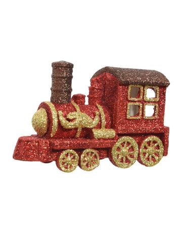 A FIR fa csillogó vonatának felfüggesztése 12,5 x 7,5 cm