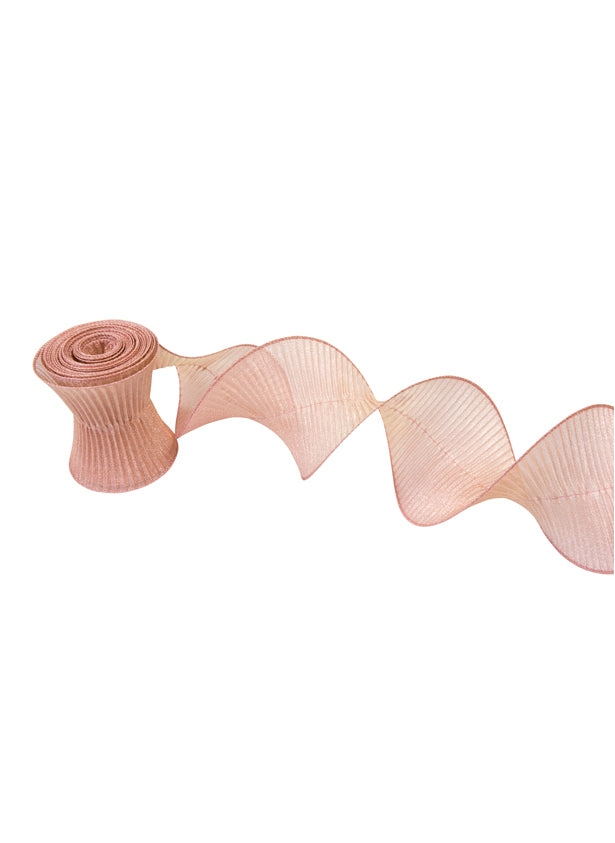 12"-os fényes rozéarany megerősített rakott szalag cm x 2,5 m esküvőre