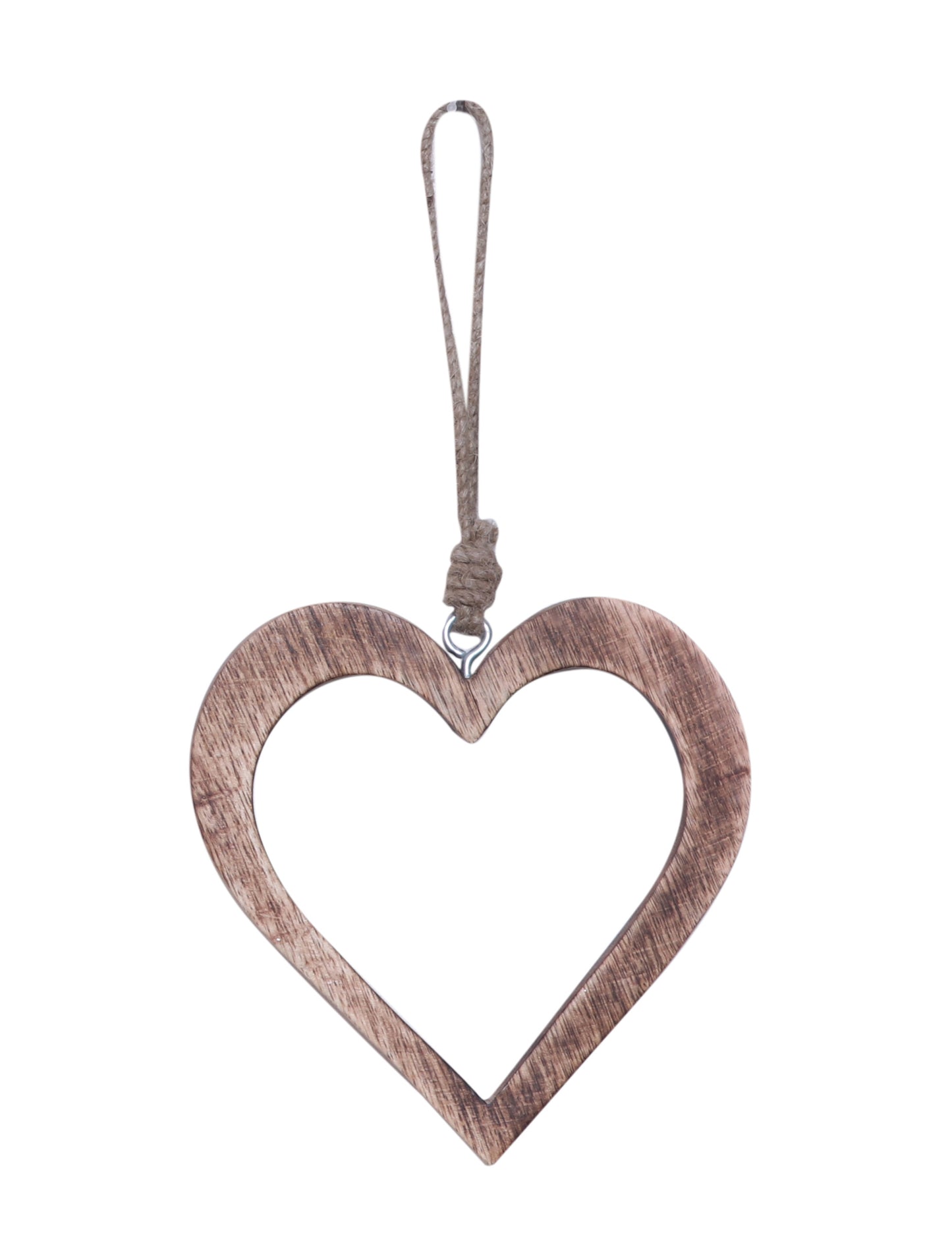 Fa dísz fenyőfára, szív alakú, 15 cm 