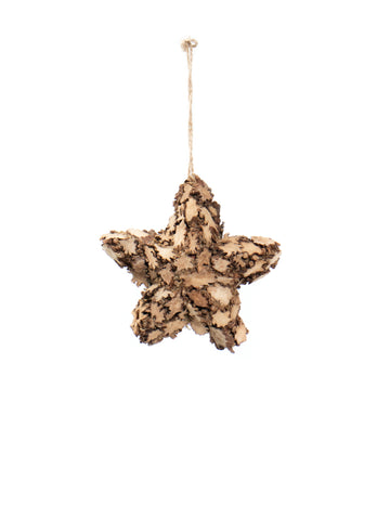 Fa dísz csillag alakú függődísz 10 cm 
