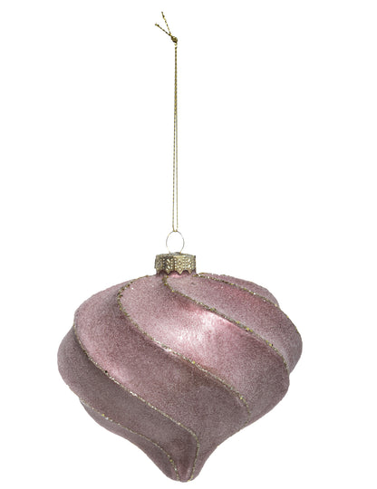 Karácsonyi gömbdísz könnycsepp és rózsaszín-arany spirálok formájában, 10 db cm fénylik