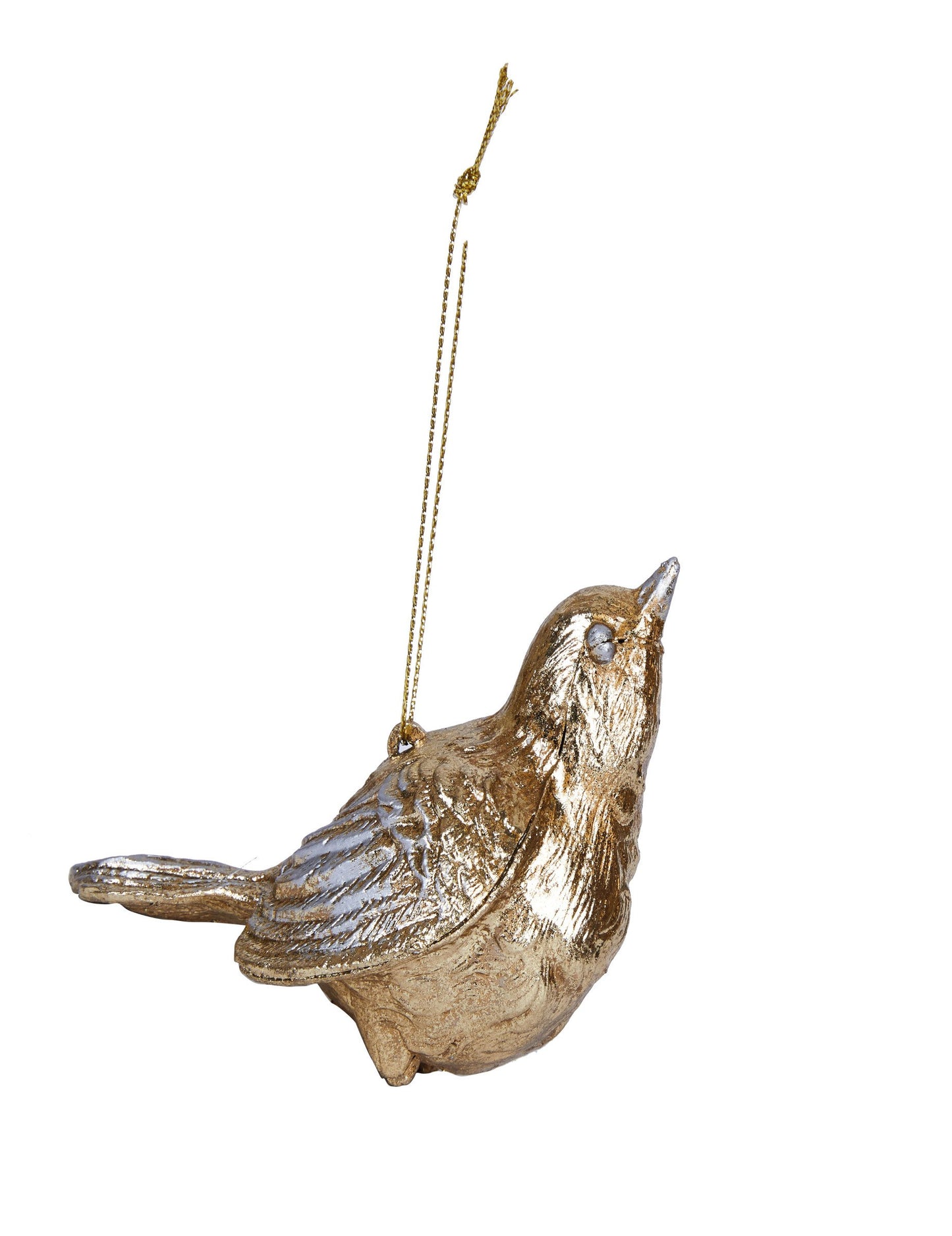 Arany madár karácsonyfadísz 10 cm, elegáns dekoráció