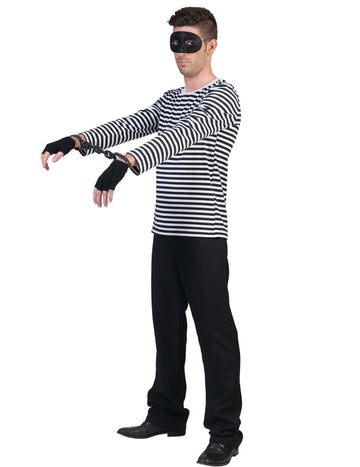 Felnőtt mimó hosszú ujjú, fekete-fehér csíkos póló