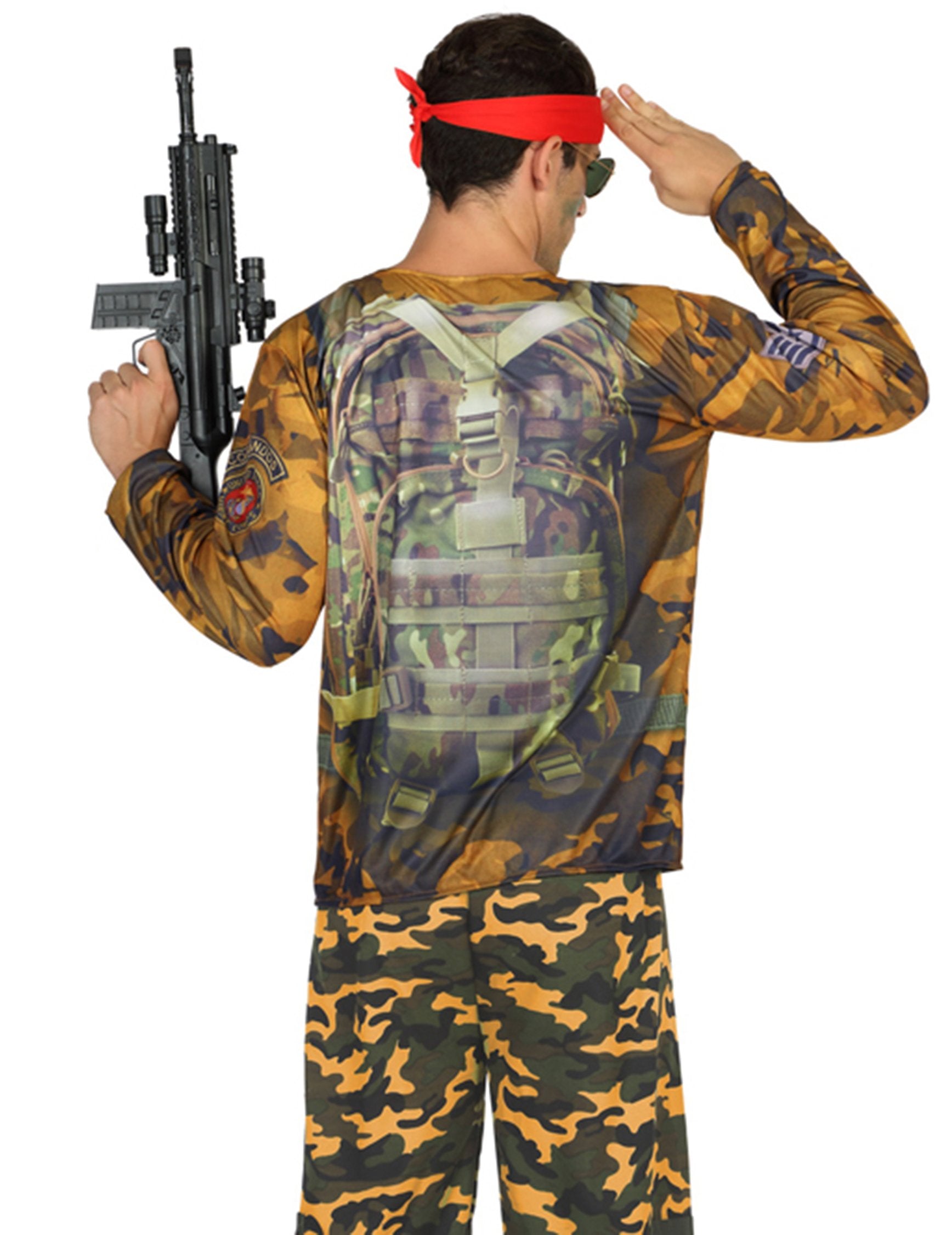 Vue de dos du t-shirt militaire pour homme