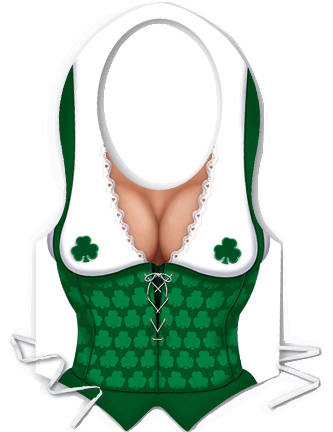 Tablier femme irlandaise Saint-Patrick pour femme vert à motifs de trèfles